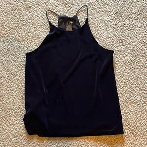 Aqua Bloomingdales navy velvet tank